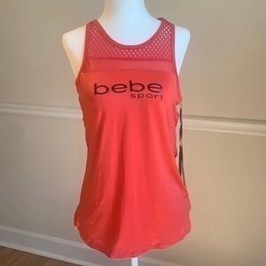 NWT BEBE Sport Work Out Racerback Mesh Tank Top S